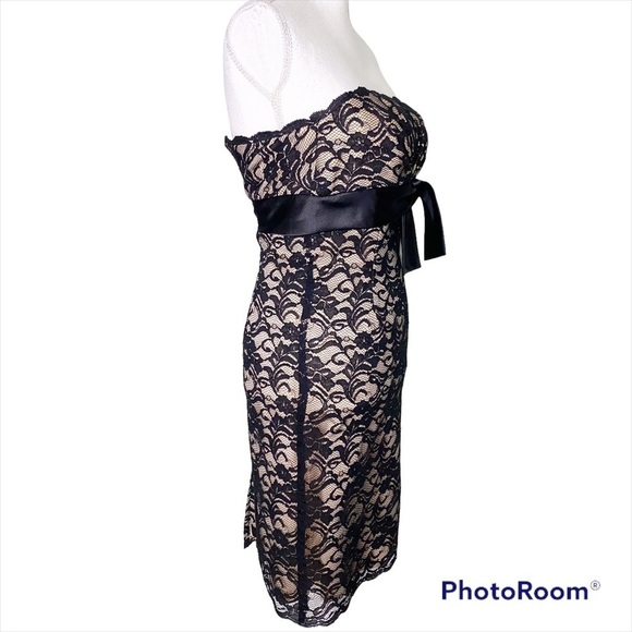 White House Black Market Lace Strapless Cocktail Dress Size 2 - Picture 3 of 10